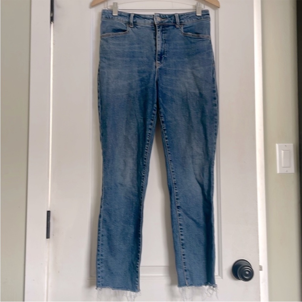 Pilcro blue raw hem skinny Jeans sz 30